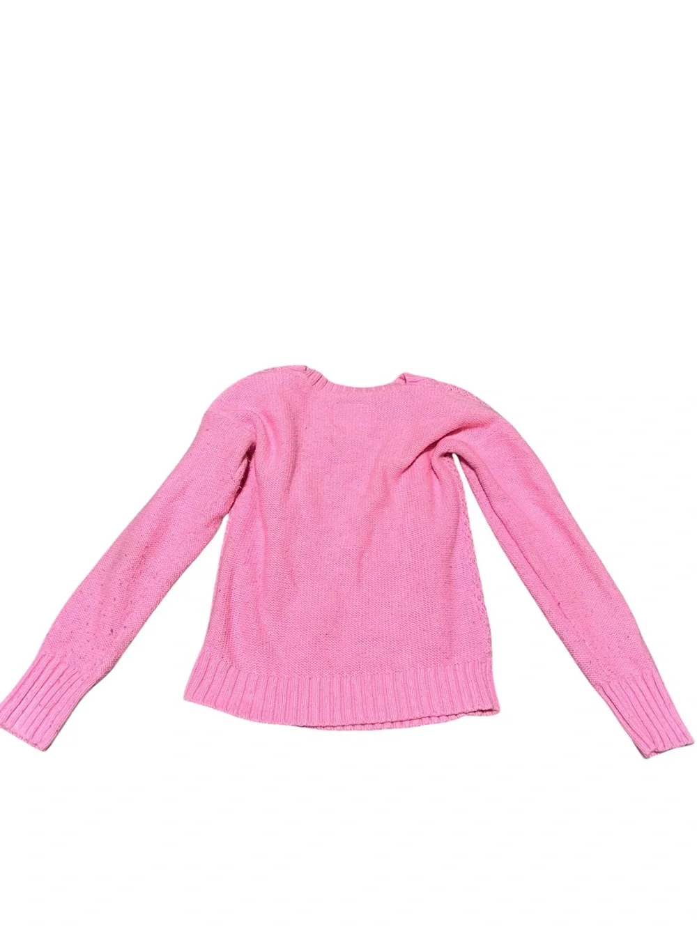 Justice Crewneck Sweater Light Pink Cableknit Sequins 10